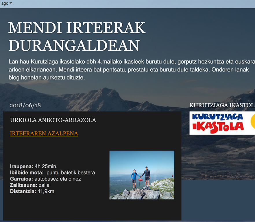 DBH4: mendi irteeren bloga