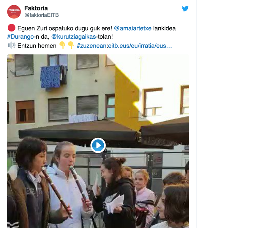 DBH1: Eguen Zuri kantuan Durangon eta Euskadi Irratian