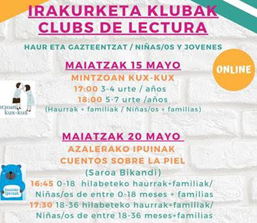 Biblioteca de Iurreta: clubes de lectura online