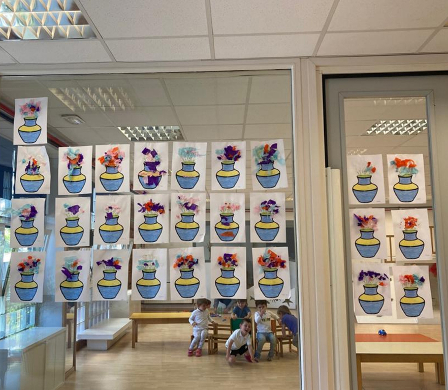 EI 2 años: flores de papel