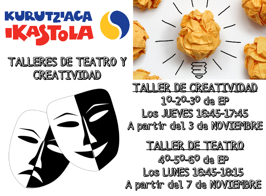 Educación Primaria: se alarga hasta el 2 de noviembre el plazo de inscripción para los talleres de teatro y creatividad