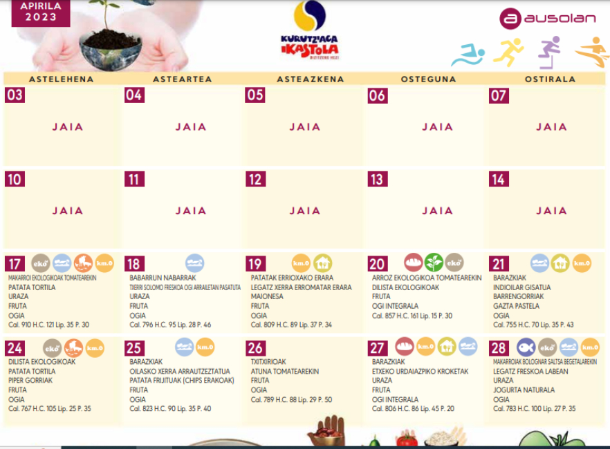 Jantokia: Menu digitala martxan dago webgunean