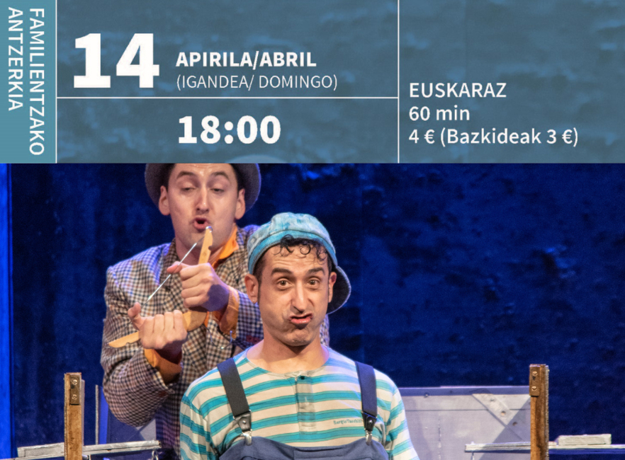 La obra clown ‘Kutxartean’ en San Agustin Kultur Gunean (teatro en familia)