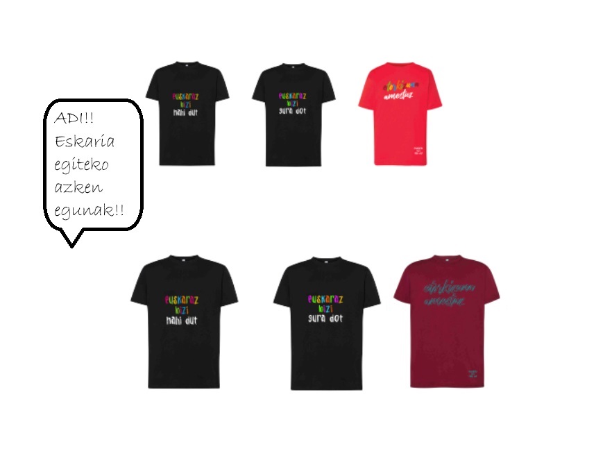 Oferta de camisetas y complementos para el día del euskera