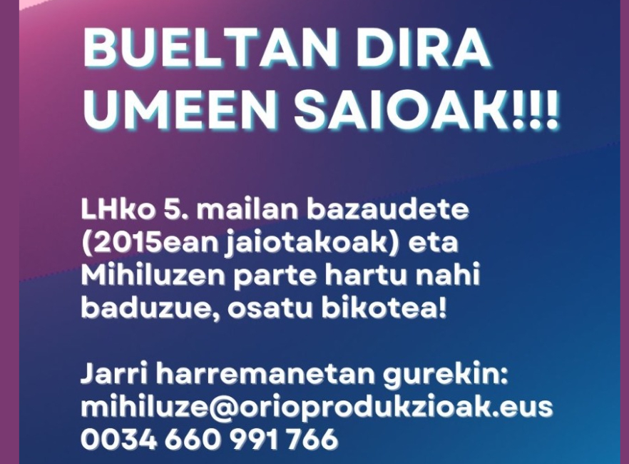 LH5: Mihiluze saioan parte hartzeko izena eman